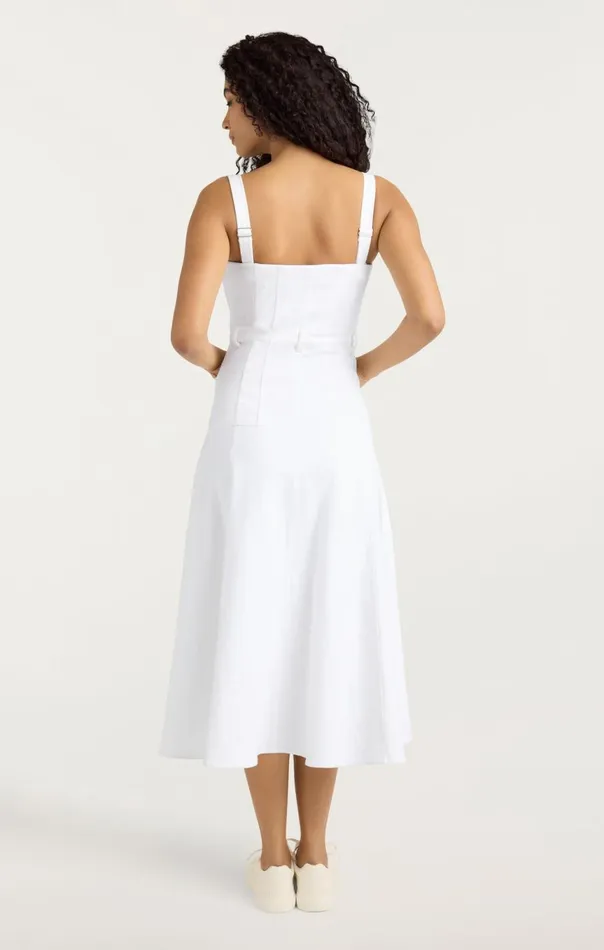 Women Veena Dress White Cinq Sept Midi