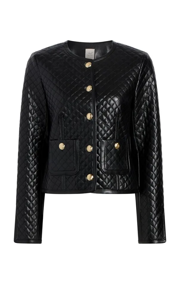 Women Vegan Leather Brooke Jacket Black Cinq Sept Jackets