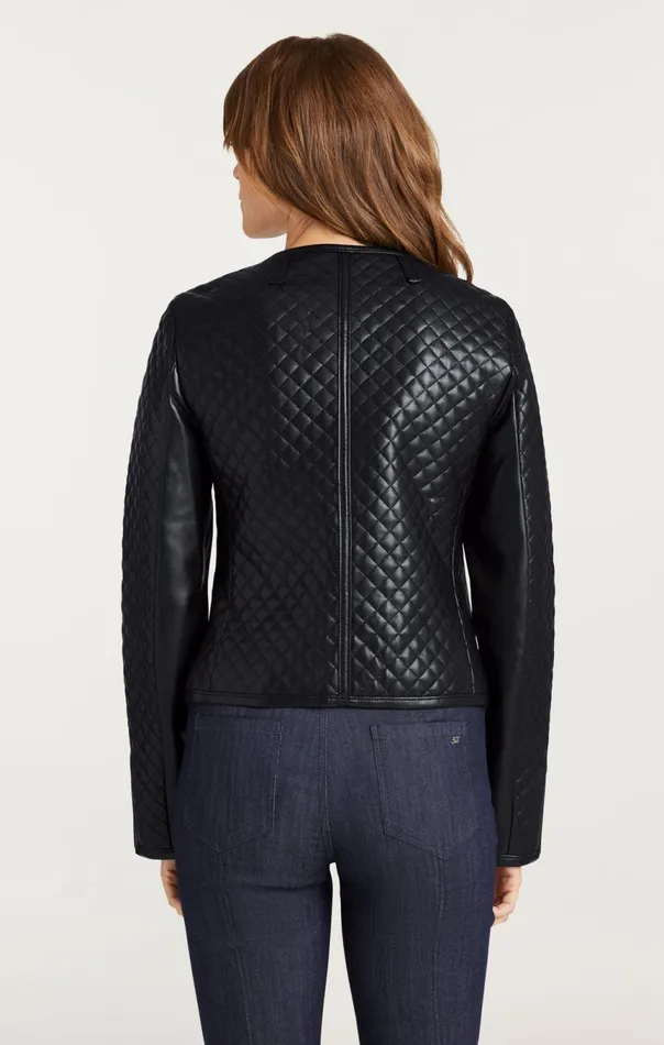 Women Vegan Leather Brooke Jacket Black Cinq Sept Jackets