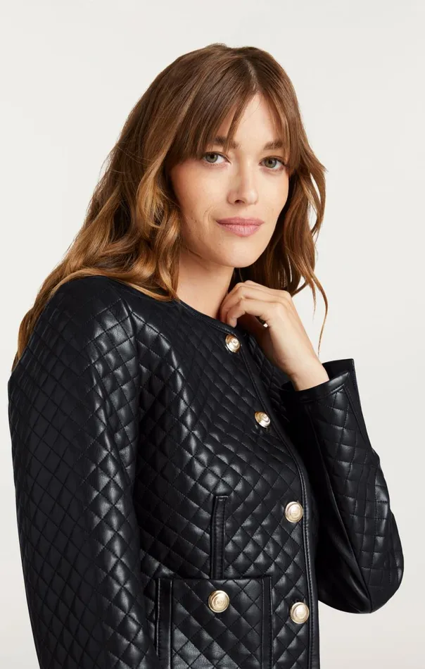 Women Vegan Leather Brooke Jacket Black Cinq Sept Jackets