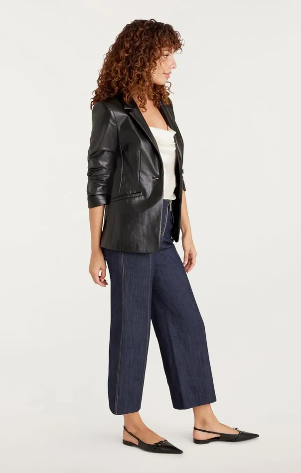 Women Vegan Leather Kylie Blazer Black Cinq Sept Blazers