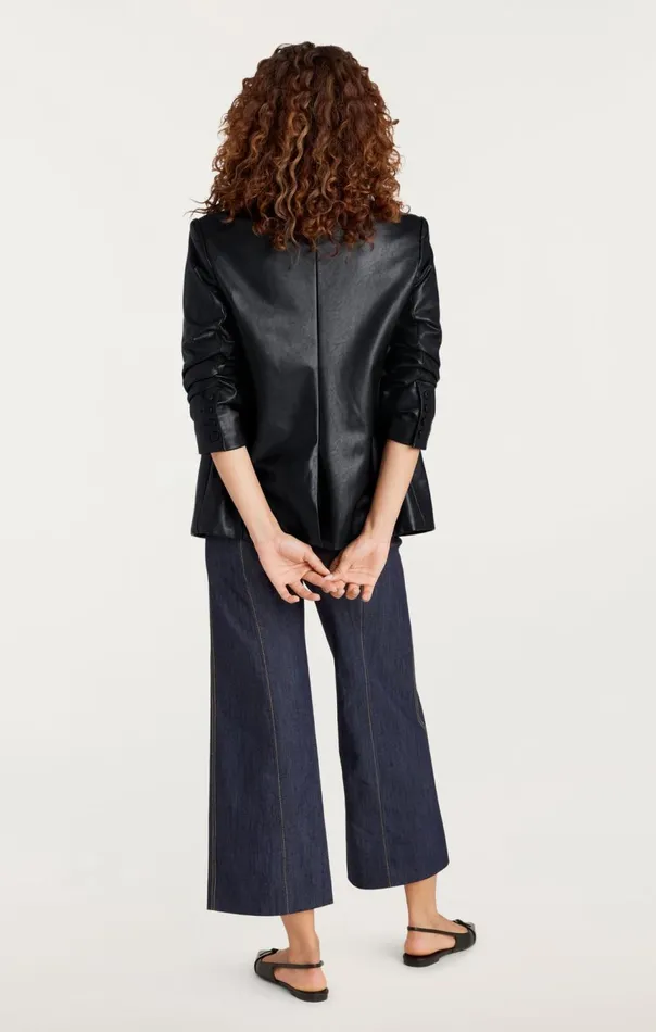 Women Vegan Leather Kylie Blazer Black Cinq Sept Blazers