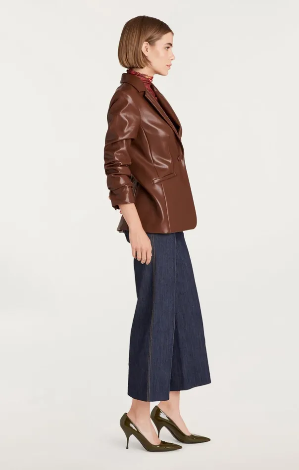 Women Vegan Leather Kylie Blazer Espresso Cinq Sept Blazers