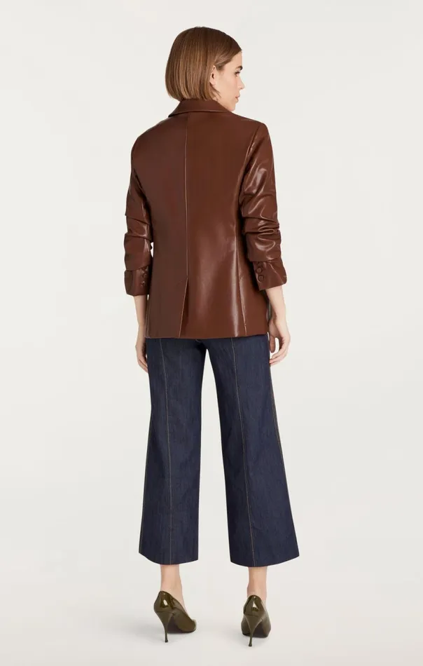 Women Vegan Leather Kylie Blazer Espresso Cinq Sept Blazers