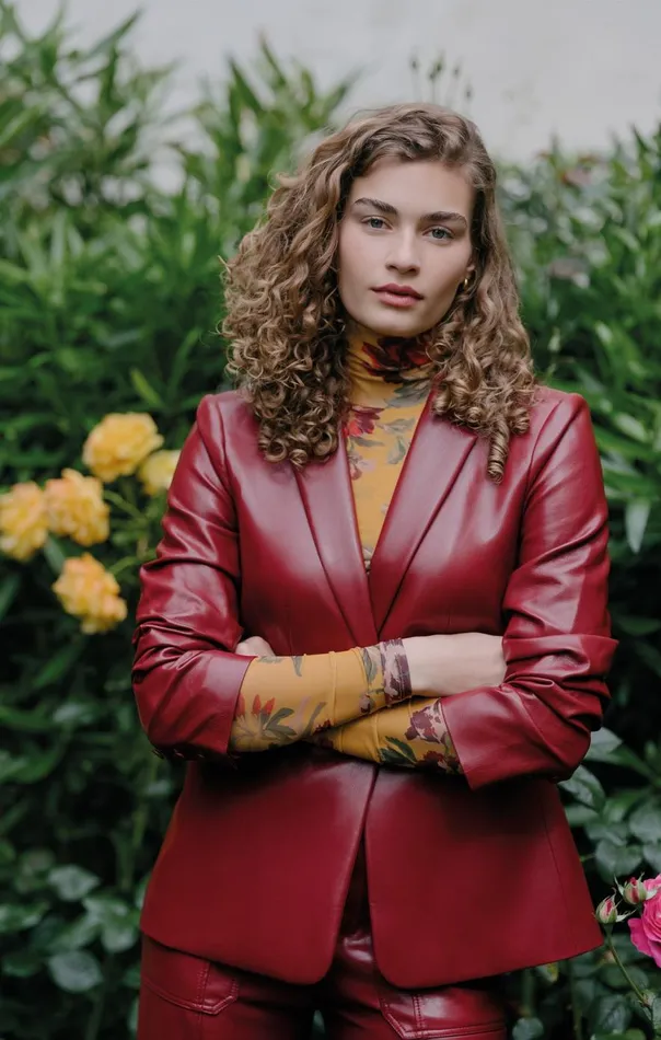 Women Vegan Leather Kylie Blazer Rhubarb Cinq Sept Blazers