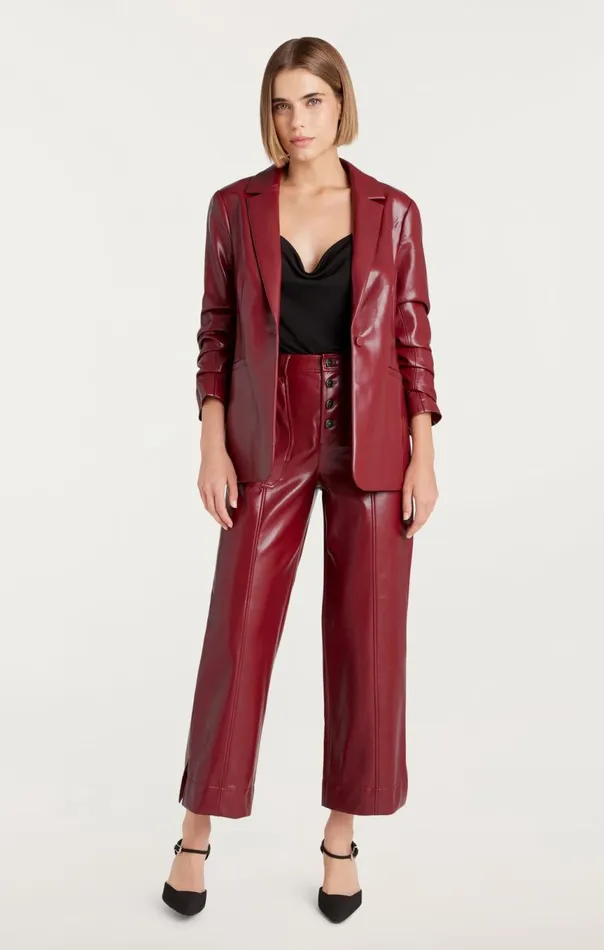 Women Vegan Leather Kylie Blazer Rhubarb Cinq Sept Blazers