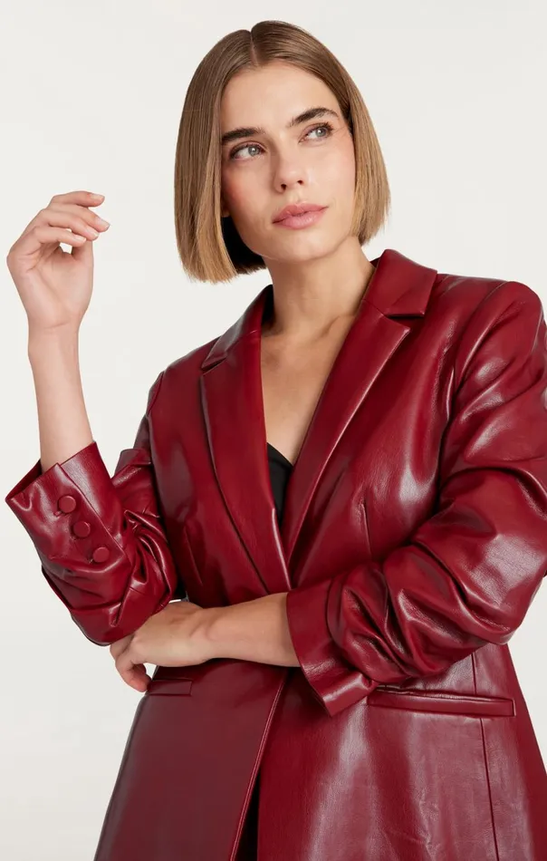 Women Vegan Leather Kylie Blazer Rhubarb Cinq Sept Blazers