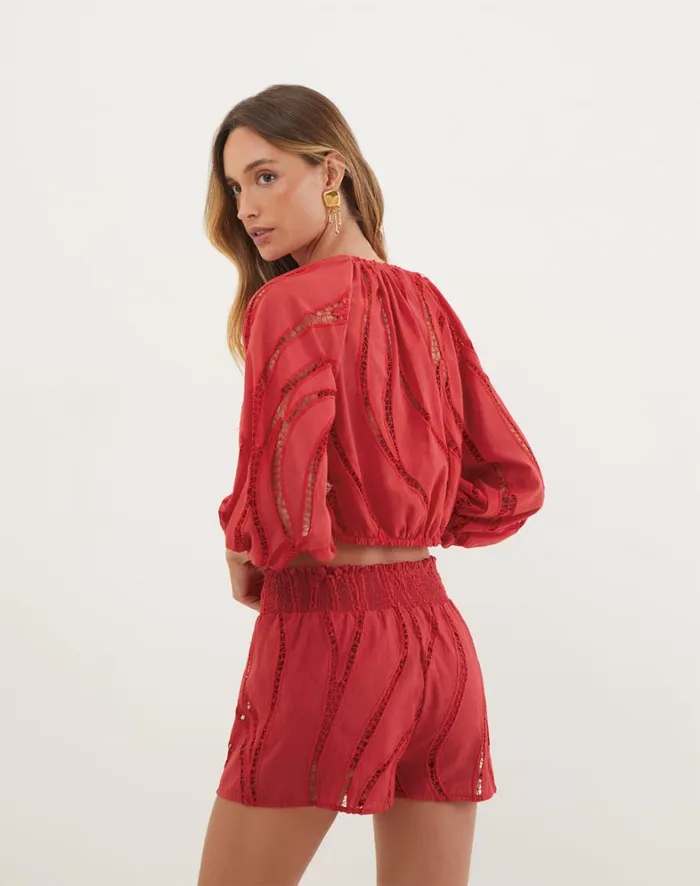 Women ViX Paula Hermanny Bottoms Babi Shorts 8211 Raspberry