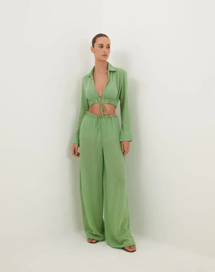 Women ViX Paula Hermanny Bottoms Bianca Pants 8211 Aloe