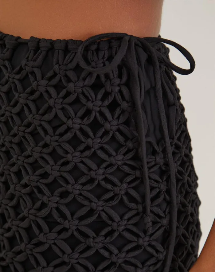 Women ViX Paula Hermanny Bottoms Gio Macrame Mini Skirt 8211 Black
