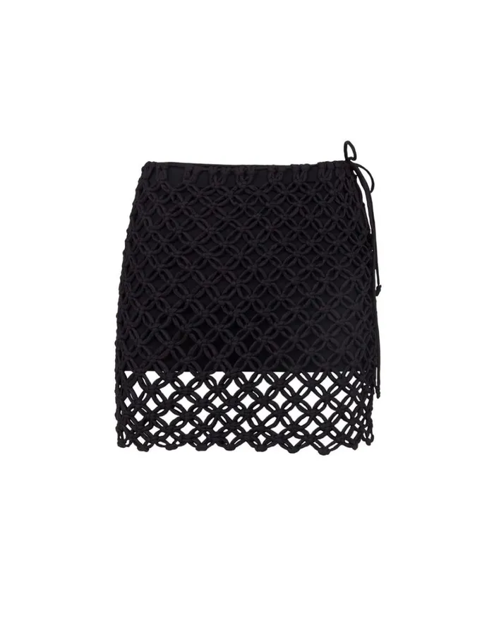 Women ViX Paula Hermanny Bottoms Gio Macrame Mini Skirt 8211 Black