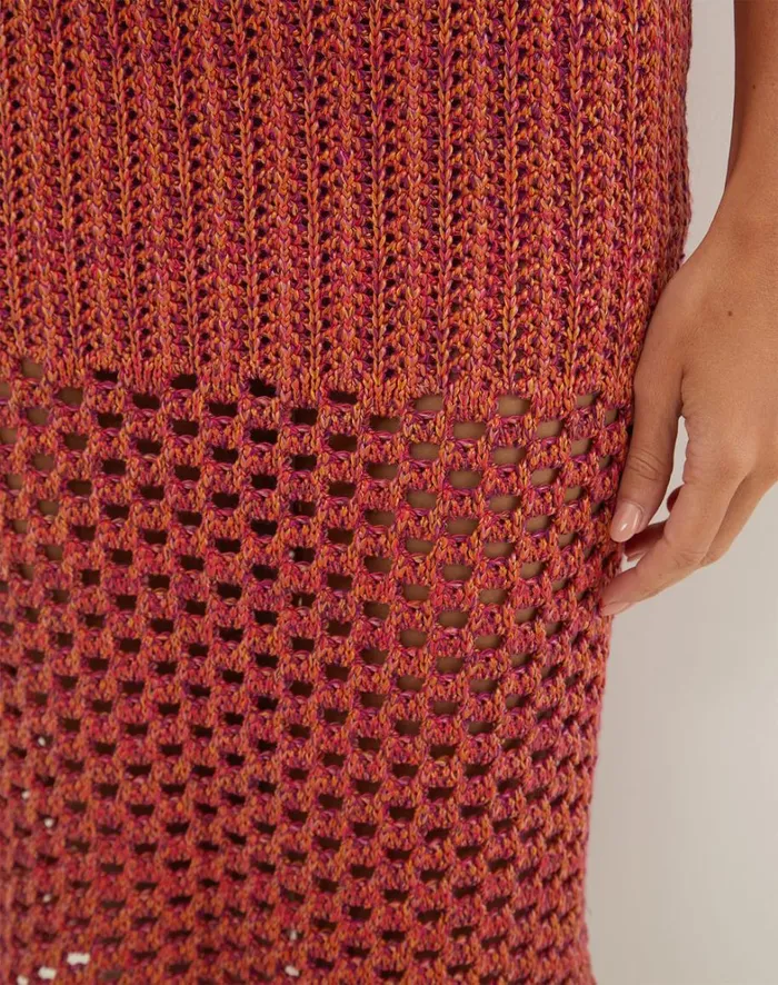 Women ViX Paula Hermanny Bottoms Knit Aria Midi Skirt 8211 Berry Burst