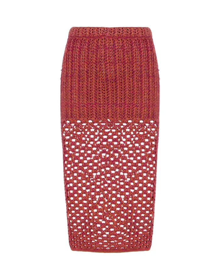 Women ViX Paula Hermanny Bottoms Knit Aria Midi Skirt 8211 Berry Burst