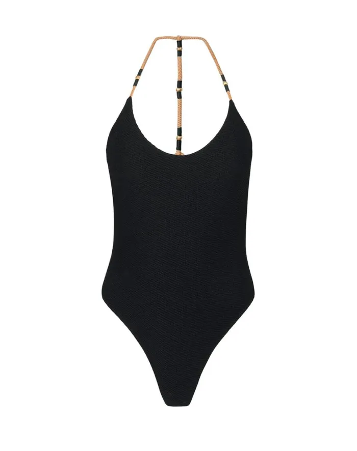 Women ViX Paula Hermanny Bottoms Layla T Back One Piece 8211 Black