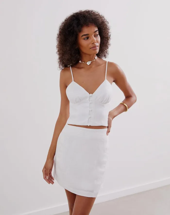 Women ViX Paula Hermanny Bottoms Meire Mini Skirt 8211 Off White