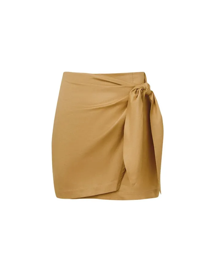Women ViX Paula Hermanny Bottoms Rai Mini Skirt 8211 Walnut