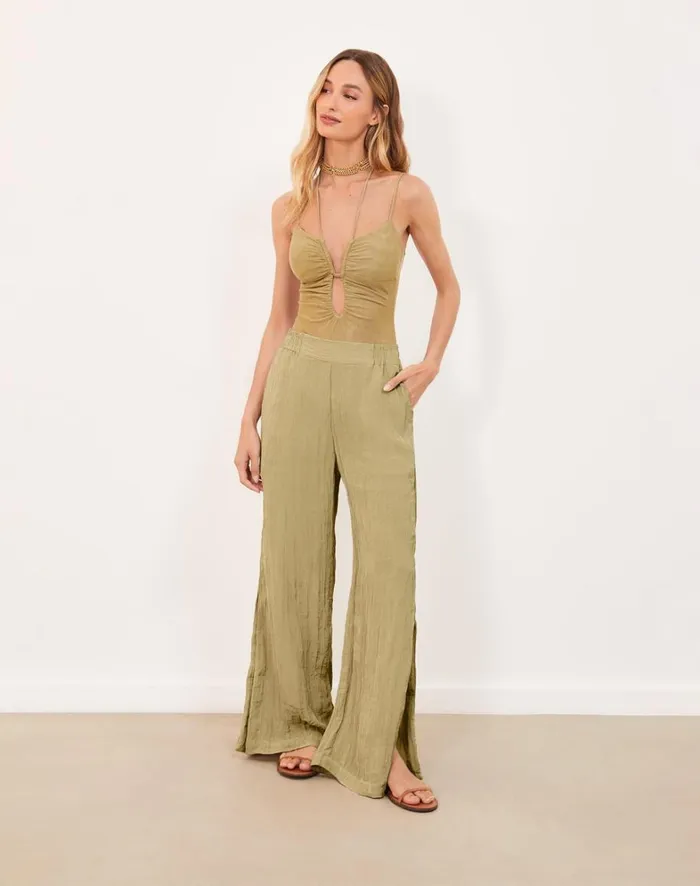 Women ViX Paula Hermanny Bottoms Sky Pants 8211 Olivine