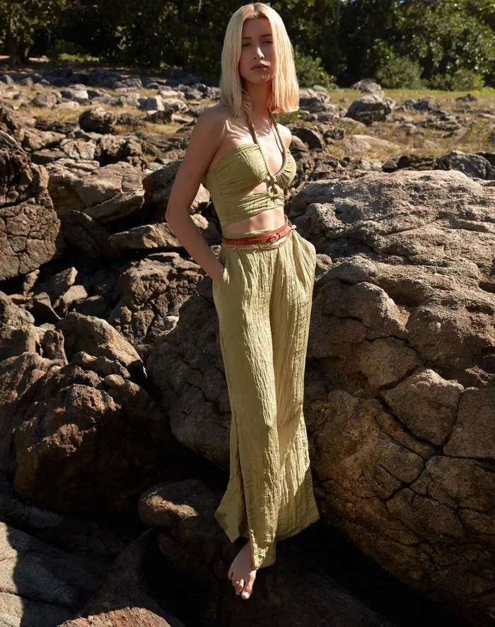 Women ViX Paula Hermanny Bottoms Sky Pants 8211 Olivine