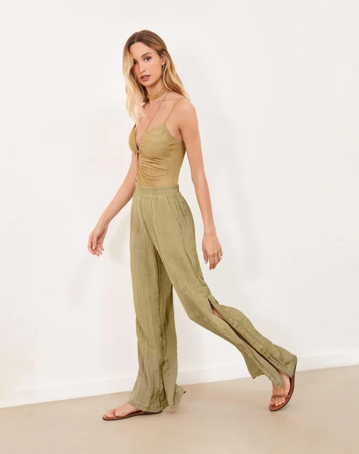 Women ViX Paula Hermanny Bottoms Sky Pants 8211 Olivine