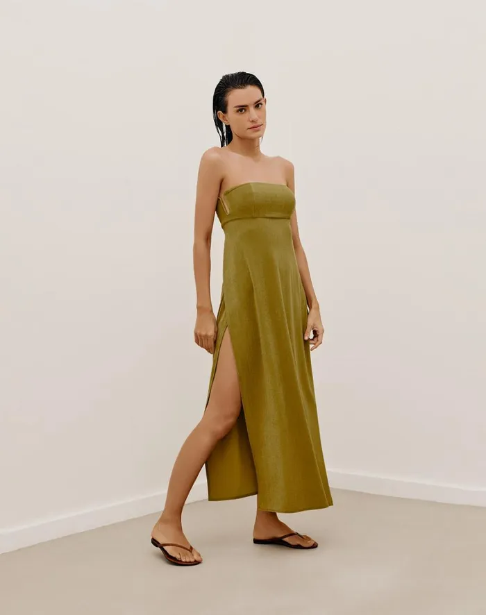 Women ViX Paula Hermanny Cover Ups Esther Long Cover Up 8211 Avocado