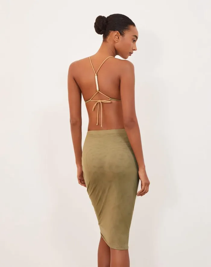 Women ViX Paula Hermanny Cover Ups Frida Midi Skirt 8211 Olivine