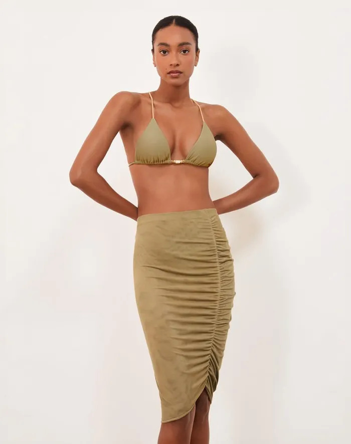 Women ViX Paula Hermanny Cover Ups Frida Midi Skirt 8211 Olivine
