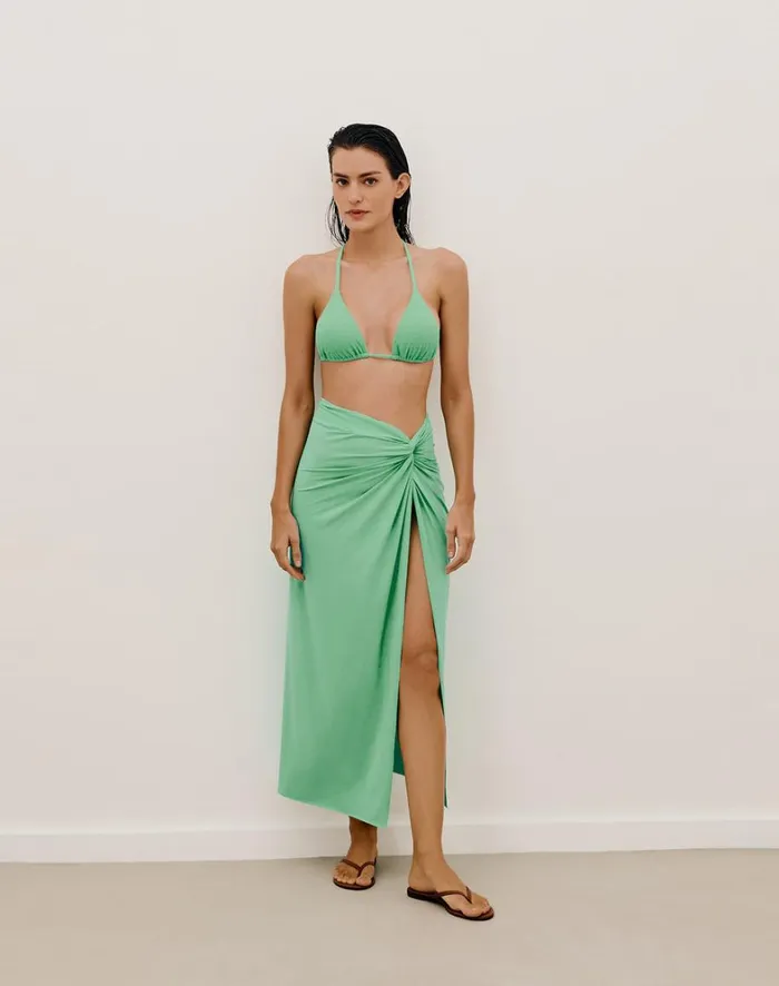 Women ViX Paula Hermanny Cover Ups Karen Midi Skirt 8211 Aqua