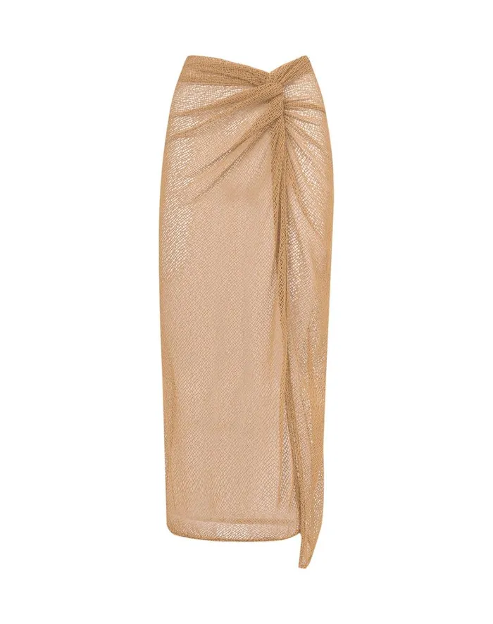 Women ViX Paula Hermanny Cover Ups Karen Midi Skirt 8211 Dark Desert