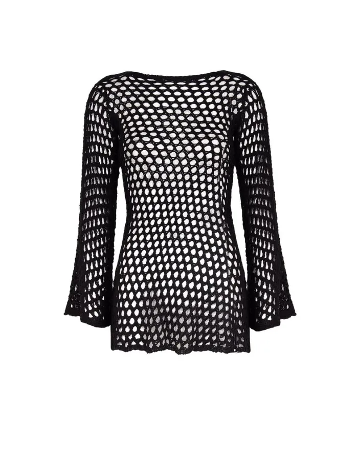 Women ViX Paula Hermanny Cover Ups Knit Belle Short Cover Up 8211 Black