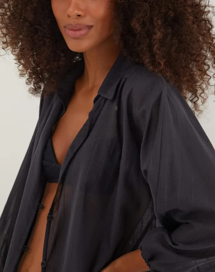 Women ViX Paula Hermanny Cover Ups Moana Short Cover Up 8211 Black