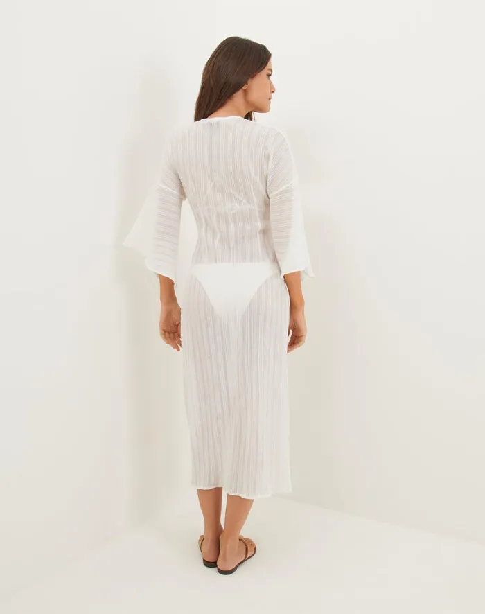 Women ViX Paula Hermanny Cover Ups Perola Long Caftan 8211 Off White