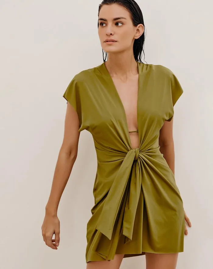 Women ViX Paula Hermanny Cover Ups Sasha Short Cover Up 8211 Avocado