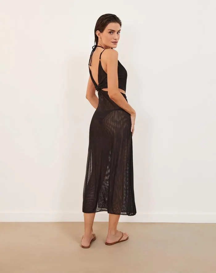 Women ViX Paula Hermanny Cover Ups Thuly Long Cover Up 8211 Black