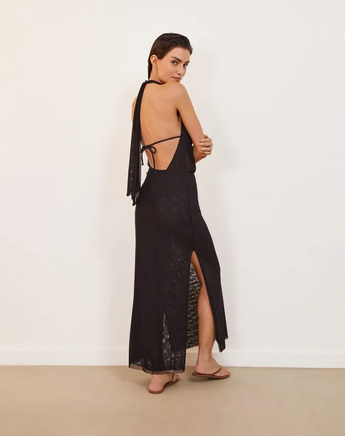 Women ViX Paula Hermanny Cover Ups Tilly Long Cover Up 8211 Black