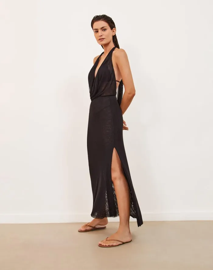 Women ViX Paula Hermanny Cover Ups Tilly Long Cover Up 8211 Black