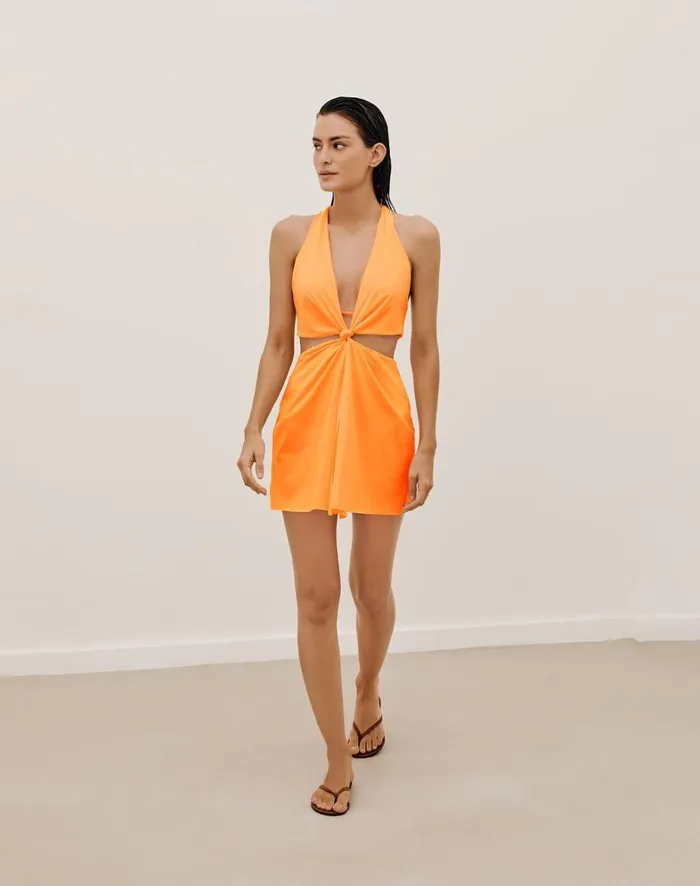 Women ViX Paula Hermanny Cover Ups Tracy Short Cover Up 8211 Mandarin