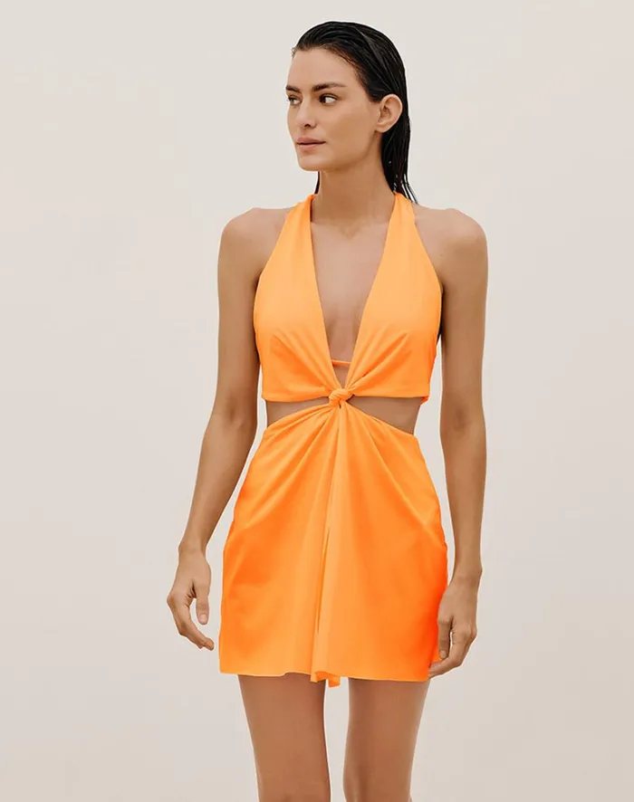 Women ViX Paula Hermanny Cover Ups Tracy Short Cover Up 8211 Mandarin