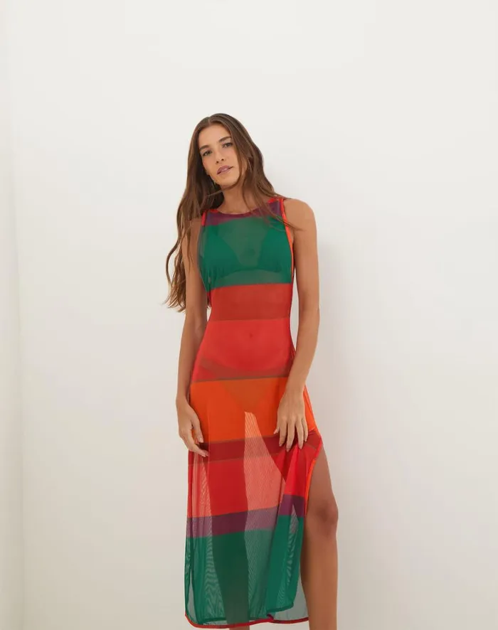Women ViX Paula Hermanny Cover Ups Twist Long Cover Up 8211 Heatwave