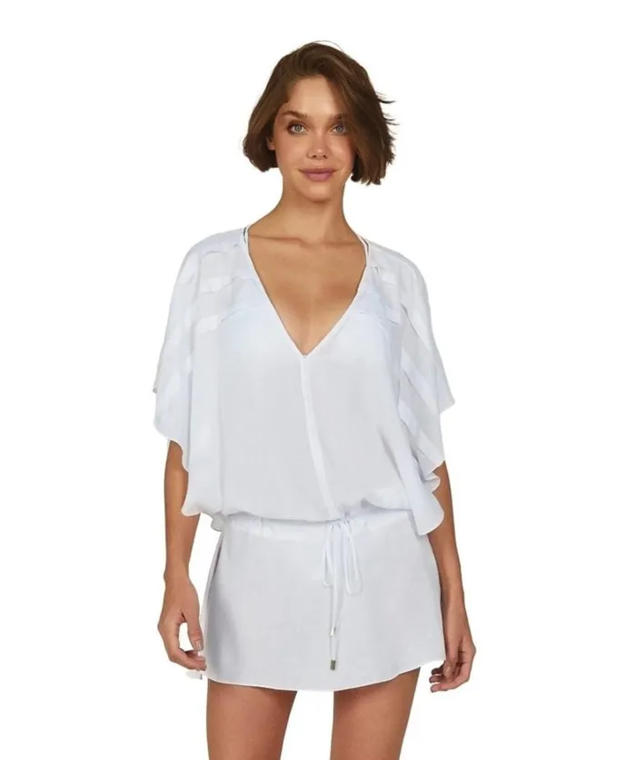Women ViX Paula Hermanny Cover Ups Vintage Pleats Tunic 8211 White