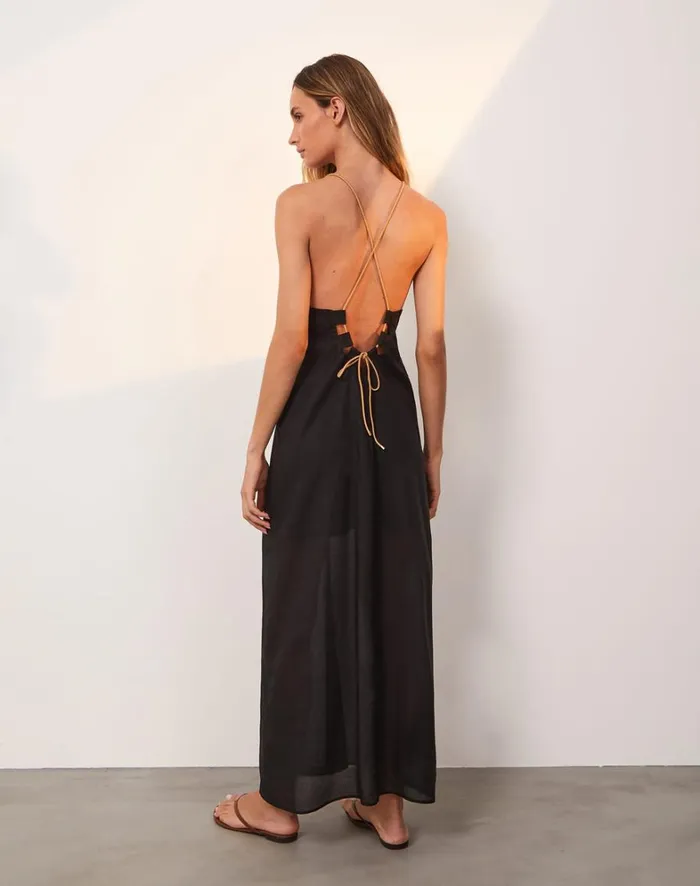 Women ViX Paula Hermanny Cover Ups Zima Long Cover Up 8211 Black