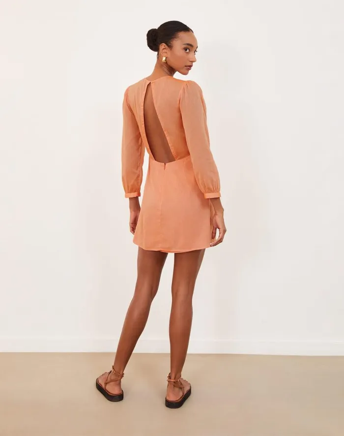 Women ViX Paula Hermanny Dresses Amelia Detail Short Dress 8211 Grapefruit