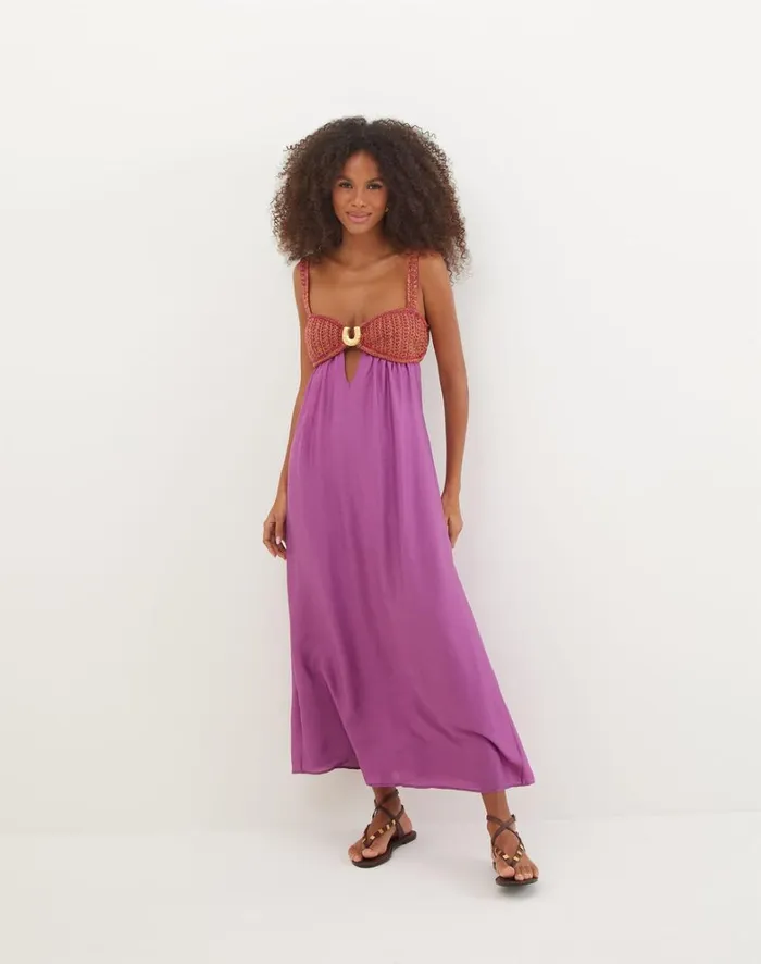 Women ViX Paula Hermanny Dresses Aria Long Dress 8211 Berry Burst