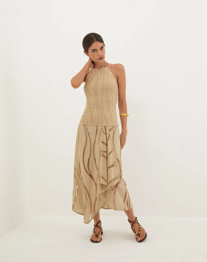 Women ViX Paula Hermanny Dresses Belle Midi Dress 8211 Santal