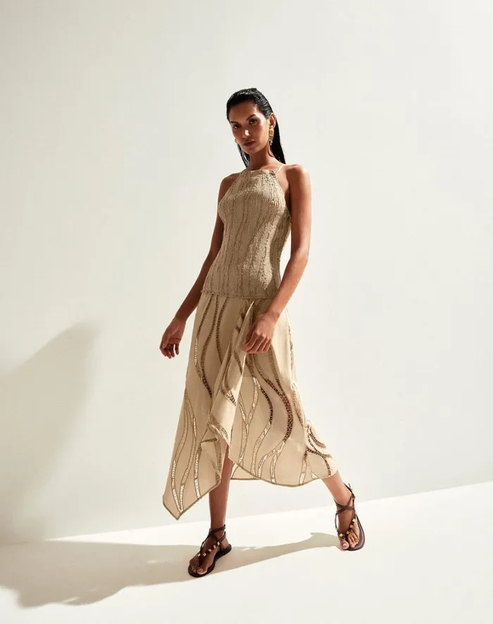 Women ViX Paula Hermanny Dresses Belle Midi Dress 8211 Santal