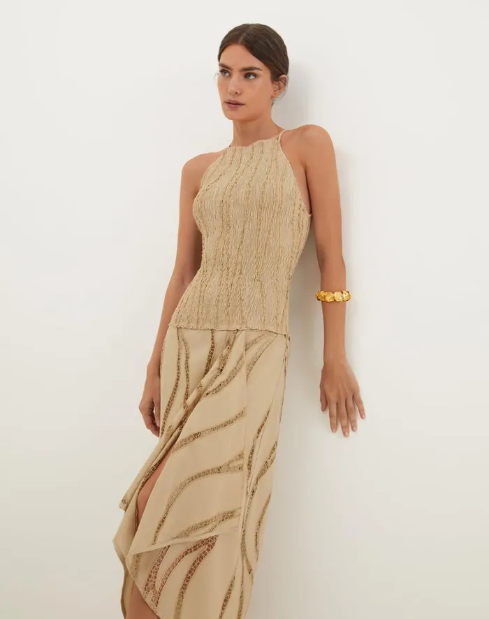 Women ViX Paula Hermanny Dresses Belle Midi Dress 8211 Santal
