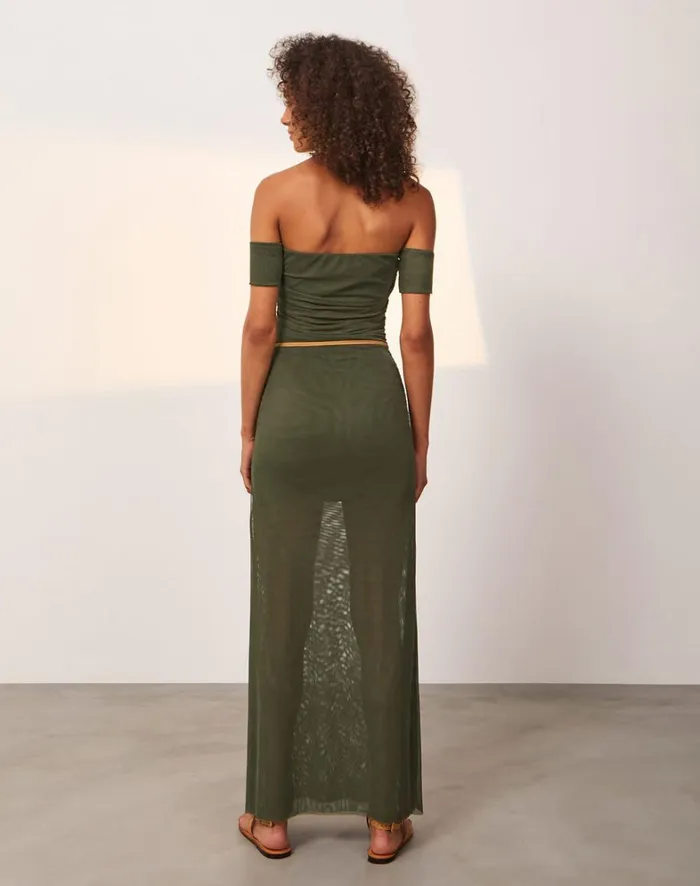 Women ViX Paula Hermanny Dresses Brine Detail Long Dress 8211 Evergreen