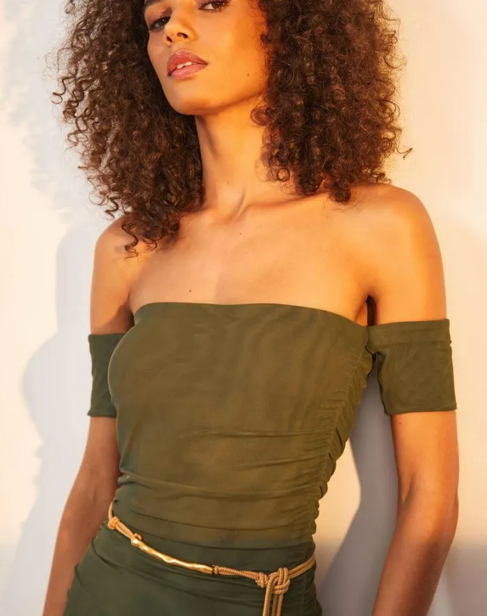 Women ViX Paula Hermanny Dresses Brine Detail Long Dress 8211 Evergreen