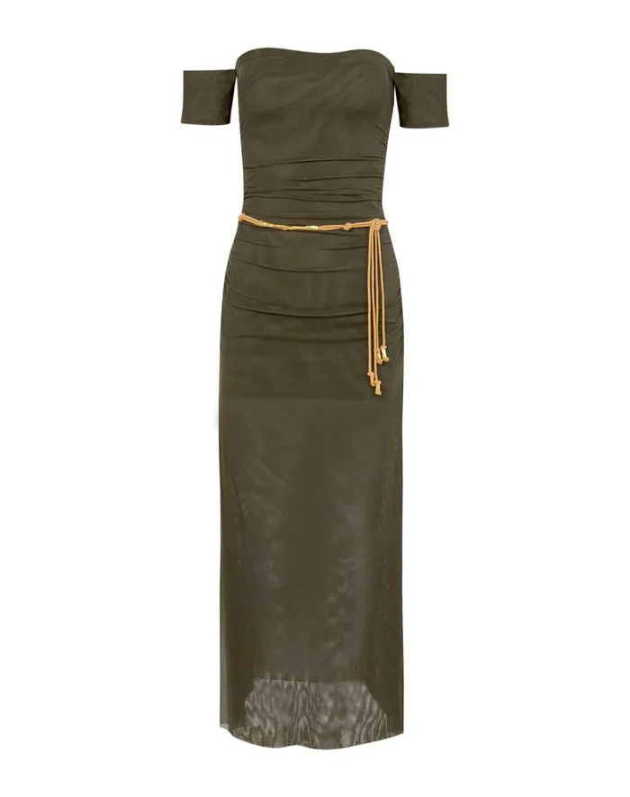 Women ViX Paula Hermanny Dresses Brine Detail Long Dress 8211 Evergreen