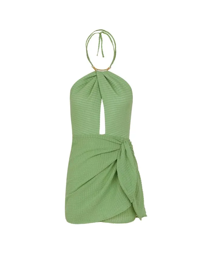 Women ViX Paula Hermanny Dresses Camille Detail Short Dress 8211 Aloe