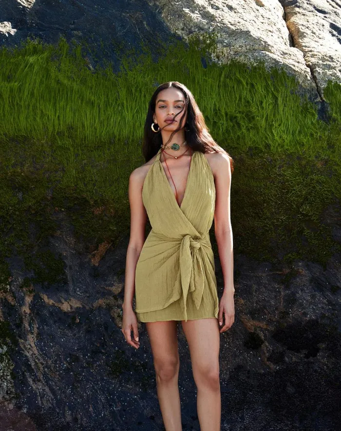 Women ViX Paula Hermanny Dresses Cane Short Dress 8211 Olivine